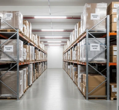 Clean and secure storage facility with organized household items in London